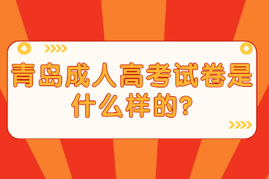 青岛成人高考试卷是什么样的