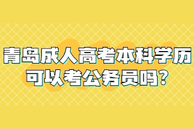 青岛成人高考本科学历可以考公务员吗