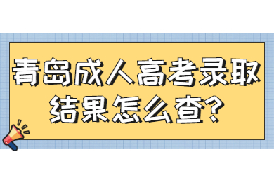青岛成人高考录取结果怎么查