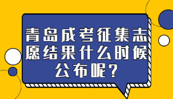 青岛成考征集志愿结果