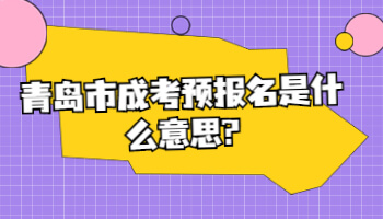 青岛市成考预报名