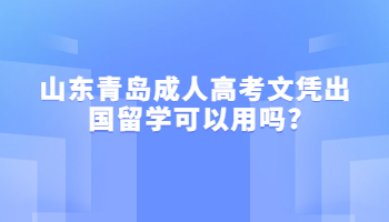 山东青岛成人高考文凭出国留学可以用吗?